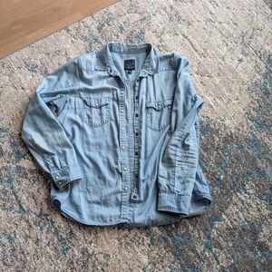 American Eagle Outfitters Light Chambray Boyfriend Shirt